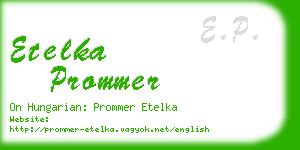 etelka prommer business card